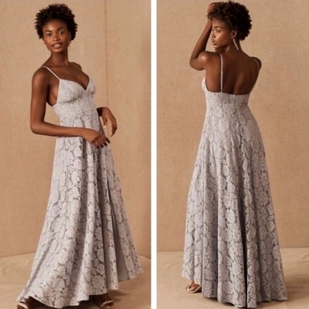 BHLDN x Fame and Partners Charlotte Lace Maxi Dress in Fog 12